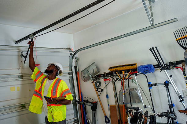Professional Garage Door Installation technician working in Groveville, NJ